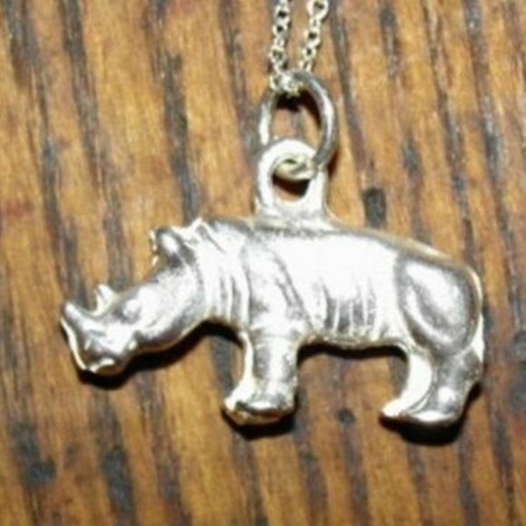 Jewelry - Sterling Silver Rhino Charm Necklace Alberto Juan